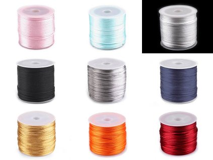 Saténová šňůra Ø1 mm (Balení 1 ks, Varianta 1 růžová nejsv.)