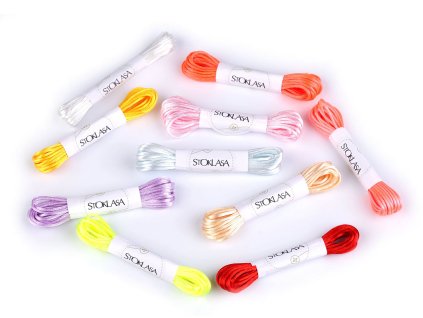 Saténová šňůra Ø1 mm svazek 3 m (Balení 10 svaz., Varianta 1 mix světlý)