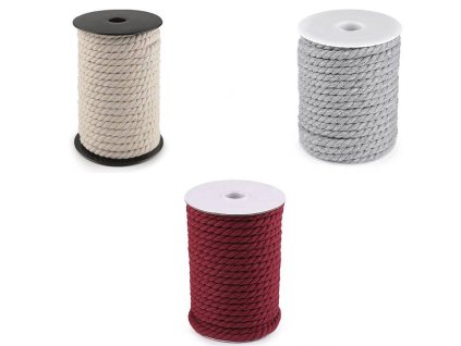 Bavlněná šňůra kroucená Ø8 mm macrame (Balení 20 m, Varianta 1 režná)
