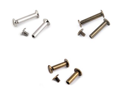 Knihařský šroub 12; 16; 20 a 25 mm (Balení 10 pár, Varianta 1 (25 mm) nikl)