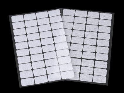 Suchý zips samolepiaci obdľžnik 15x25 mm (Balenie 1 karta, Variant 1 biela)
