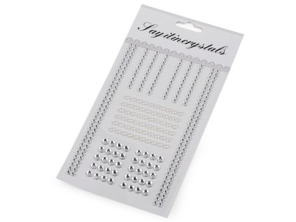 Samolepiace kamienky a perly na lepiacom prúžku (Balenie 1 karta, Variant crystal perlová)