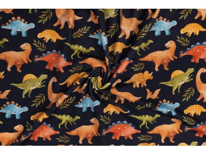 70821 teplakovina barevni dinosauri tmave modra