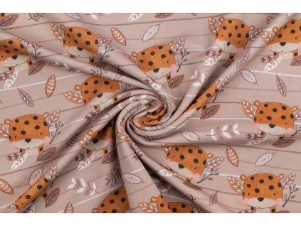 teplakovina leopardi hlavy hnede