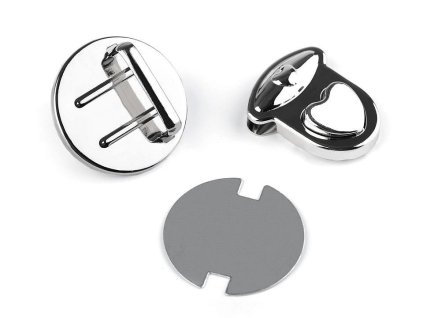 Sada zapínání na kabelku 30x32 mm srdce (Balení 2 sada, Varianta 3 nikl černý)