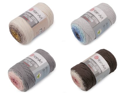 Pletacia priadza Macrame Cotton Spectrum 250 g (Balenie 1 ks, Variant 1 (1301) režná svetlá žltá)