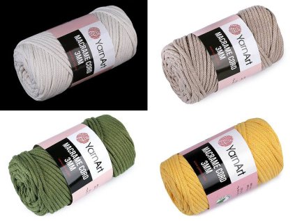 Pletacia priadza Macrame Cord 3 mm 250 g (Balenie 1 ks, Variant 1 (752) režná svetlá)