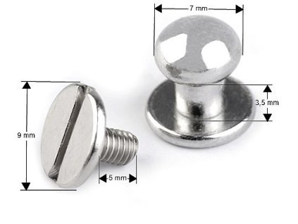 Sedlářský nýt šroubovací Ø7 mm (Balení 10 pár, Varianta 1 nikl)