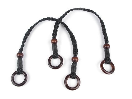 Proplétaná ucha na tašky délka 48-50 cm s kroužky (Balení 2 ks, Varianta 2 hnědá tmavá)