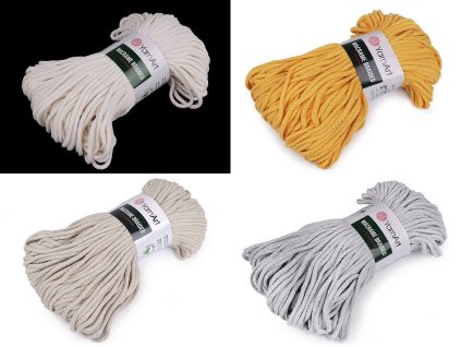 Pletací příze Macrame Braided 250 g (Balení 1 ks, Varianta 1 (752) krémová nejsvět.)