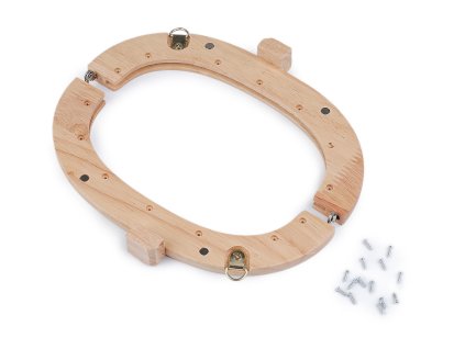 Rámeček dřevěný na výrobu kabelky vkládací magnetický (Balení 1 ks, Varianta přírodní)