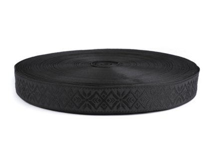Popruh s výšivkou šíře 48 mm (Varianta černá)