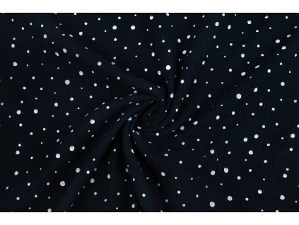 facovina punticky bile na modre navy