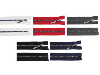 Duhový kostěný zip No 5 délka 60 cm (Balení 1 ks, Varianta 322 černá)