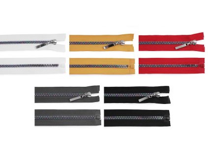Dúhový kostený zips 5 mm dĺžka 80 cm (Variant 322 černá, Balenie 1 ks)