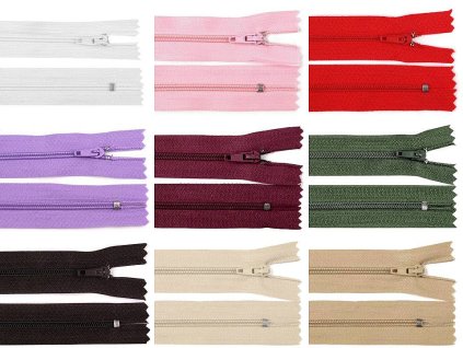 Špirálový zips šírka 3 mm dĺžka 25 cm pinlock (Variant 162 červená světlá, Balenie 1 ks)