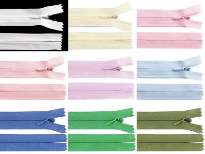 Špirálový zips skrytý 3 mm dĺžka 45 cm (Balenie 1 ks, Variant 148 červená)