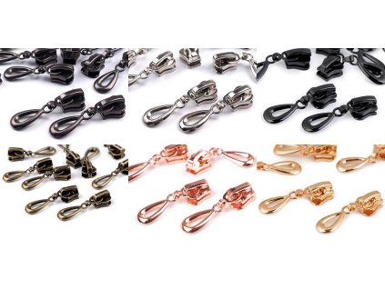 Jazdec ku kosteným zipsom No 5 ozdobný (Variant 2 nikl, Balenie 10 ks)