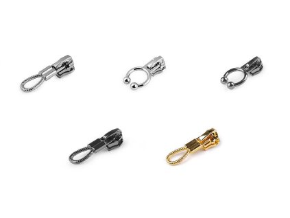 Jezdec ke spirálovým zipům No 5 s ozdobou (Balení 4 ks, Varianta 2 nikl)