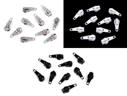 Jezdec ke spirálovým zipům No 5 typu POL (Balení 10 ks, Varianta 101 bílá)