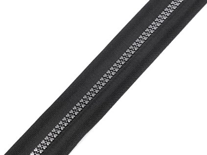 Zip kostěný No 5 designový metráž (Balení 1 m, Varianta 1 černá zlatá)