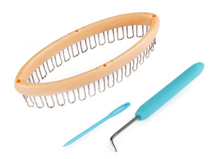 Plastový rámeček na pletení ponožek 5,3x13,5 cm (Balení 1 sada, Varianta krémová)