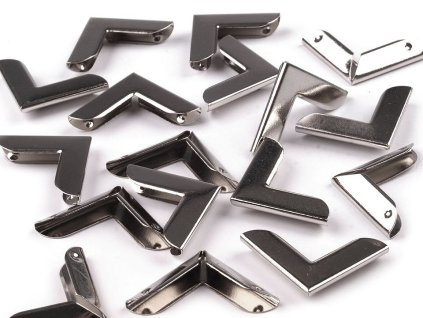Kovové rohy na ochranu kabelek / diářů (Balení 20 ks, Varianta 1 nikl)