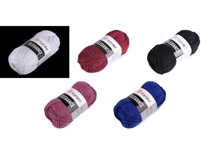 Pletacia priadza Elegance lurex 50 g (Balenie 1 ks, Variant 1 (101) biela strieborná)