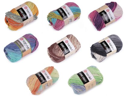 Pletací příze Jeans Crazy 50 g (Balení 1 ks, Varianta 1 (8210) oranžovožlutá)