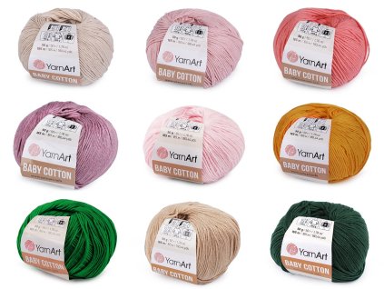 Pletací příze Baby Cotton 50 g (Balení 1 ks, Varianta 1 (400) bílá)