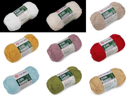 Pletací příze Jeans Bamboo 50 g (Balení 1 ks, Varianta 1 (101) bílá)