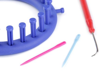 Plastový rámeček na pletení tunelů, šál, čepic Ø14 cm (Balení 1 sada, Varianta 2 modrá safírová)