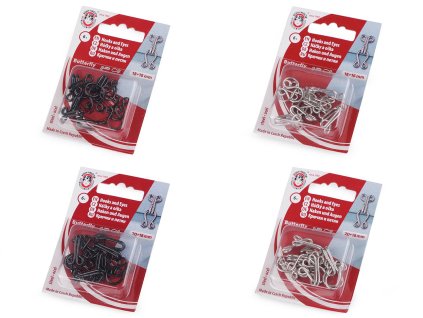 Háčky a očka velikost 18+16 mm a 20+18 mm (Balení 1 blistr, Varianta 18+16 mm (6x) nikl)