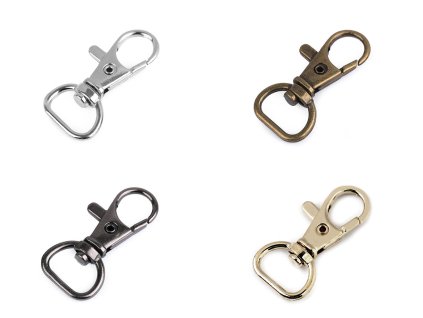 Kovová karabina otočná, průvlek 12 mm (Balení 2 ks, Varianta 1 nikl)