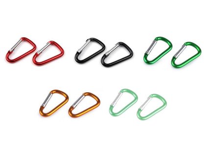 Kovová karabina 23x39 mm (Balení 2 ks, Varianta 1 červená)