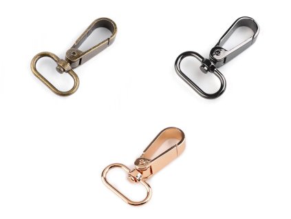 Kovová karabina otočná, průvlek 25 mm (Balení 2 ks, Varianta 1 nikl)