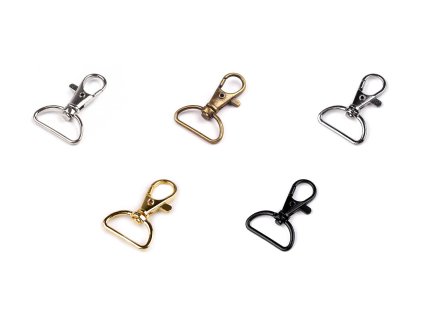 Kovová karabina otočná, průvlek 25 mm (Balení 5 ks, Varianta 1 nikl)