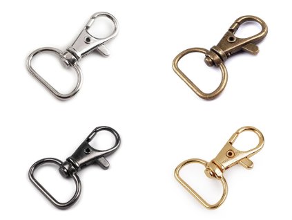 Kovová karabina otočná, průvlek 18 mm (Balení 5 ks, Varianta 1 nikl)