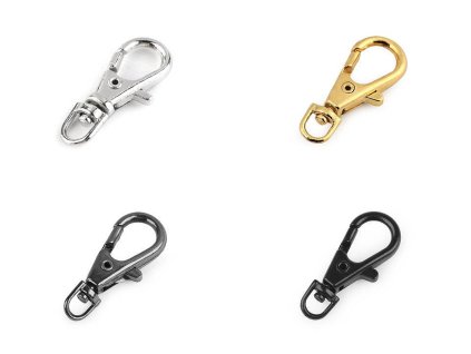 Kovová karabinka otočná, průvlek 4 mm (Balení 5 ks, Varianta 1 nikl)