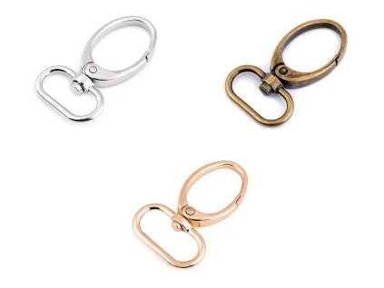 Kovová karabina otočná, průvlek 25 mm (Balení 2 ks, Varianta 1 nikl)