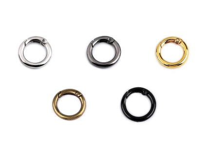 Karabína okrúhla na kabelky / krúžok na kľúče Ø16 mm (Balenie 2 ks, Variant 1 nikel)