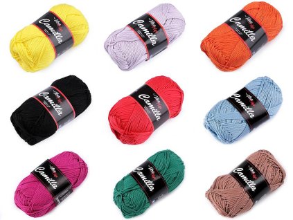 Bavlněná pletací příze Camilla 50 g (Balení 1 ks, Varianta 2 (8184) žlutá)