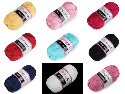 Bavlněná pletací příze Begonia 50 g (Balení 1 ks, Varianta 1 (003) bílá mléčná)