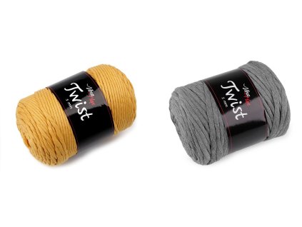 Bavlněná pletací příze Twist macrame 500 g rozčesávací (Balení 1 ks, Varianta 2 (8190) hořčicová)