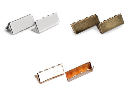 Kovová koncovka na plochou šňůru šíře 25 mm (Balení 10 ks, Varianta 1 nikl)