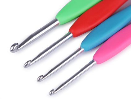 Háčik na háčkovanie so silikónovou rukoväťou veľ. 3; 3,5; 4; 5; 5,5 (Balenie 1 ks, Variant 1 (3 mm) náhodná farba)