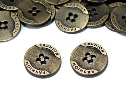 Kovový knoflík Fashion velikost 32" (Balení 5 ks, Varianta 2 nikl antik)