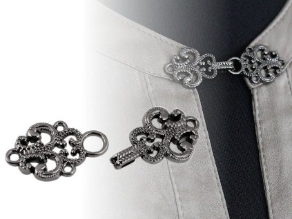 Ozdobné filigránové zapínání / cincher knoflík (Balení 1 pár, Varianta 1 nikl)