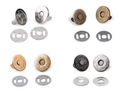 Magnetické zapínání tenké Ø14 mm (Balení 5 sada, Varianta 1 nikl)