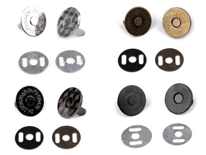 Magnetické zapínání tenké Ø18 mm (Balení 5 sada, Varianta 1 nikl)